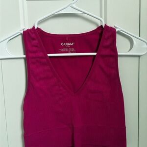 Garage Pink Fitted Sleeveless Tank Top